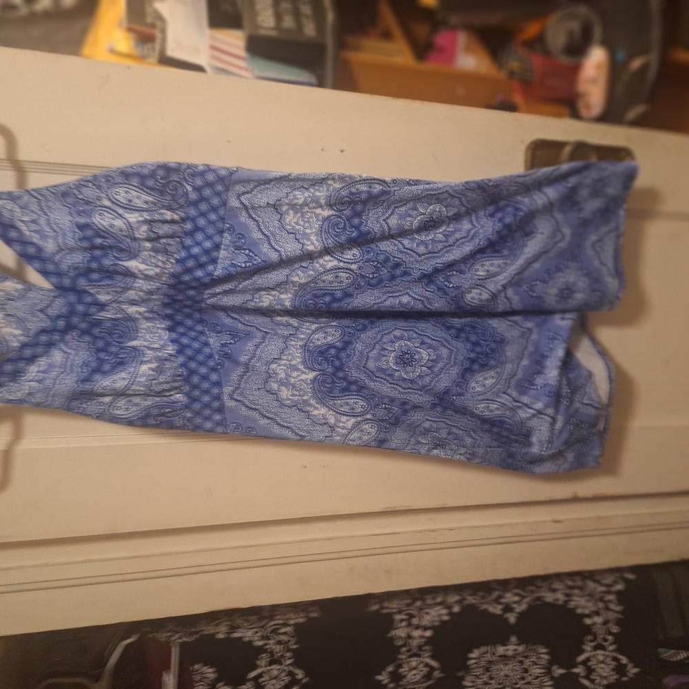 Blue Paisley Halter Dress